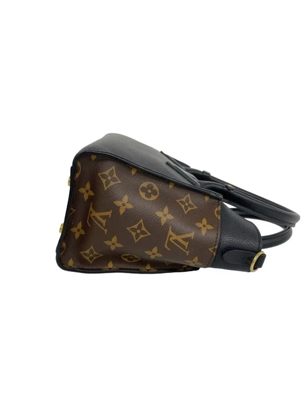 Louis Vuitton on My Side PM Monogram Leather 2-Way Shoulder Bag Black Brown